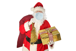 santa with face mask