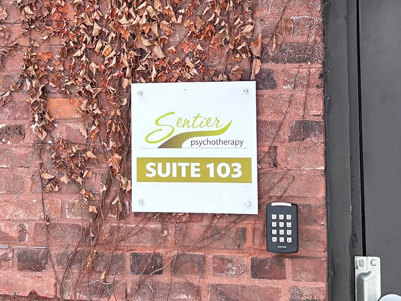 sentier therapy office door