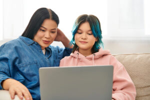 Teen and mom